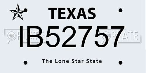 IB52757 Texas License Plate