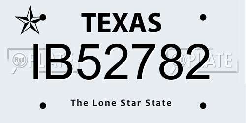 IB52782 Texas License Plate