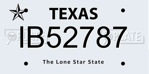IB52787 Texas License Plate