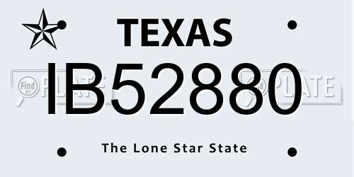 IB52880 Texas License Plate