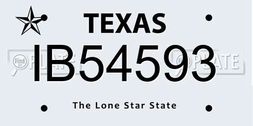 IB54593 Texas License Plate