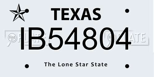 IB54804 Texas License Plate