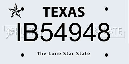 IB54948 Texas License Plate