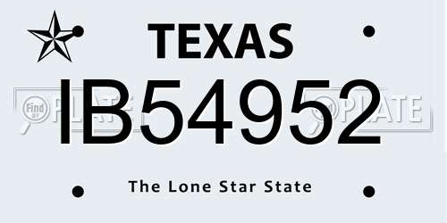 IB54952 Texas License Plate