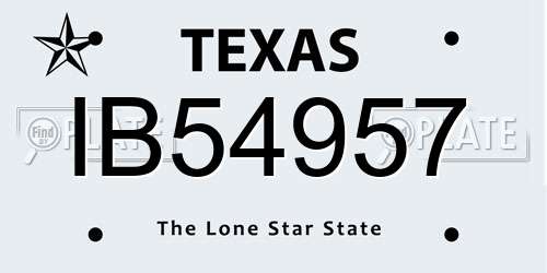 IB54957 Texas License Plate