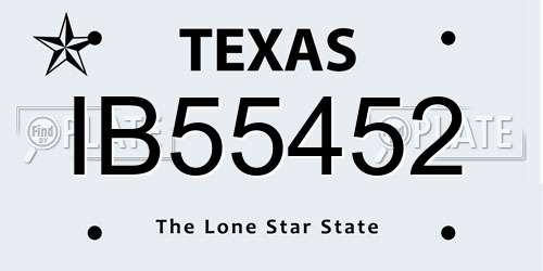 IB55452 Texas License Plate