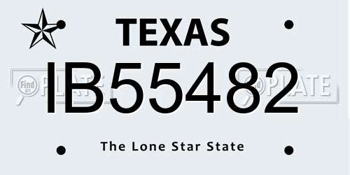 IB55482 Texas License Plate