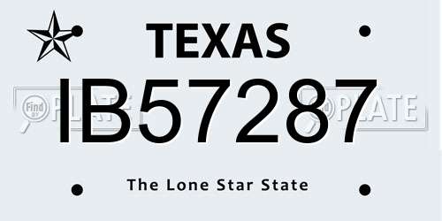 IB57287 Texas License Plate