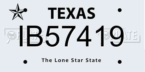 IB57419 Texas License Plate