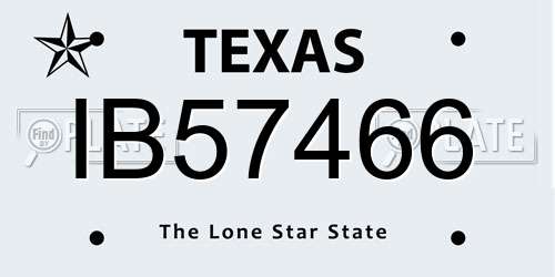 IB57466 Texas License Plate