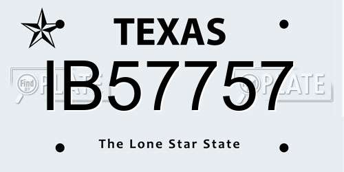 IB57757 Texas License Plate