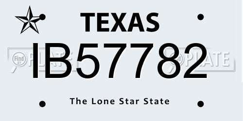 IB57782 Texas License Plate