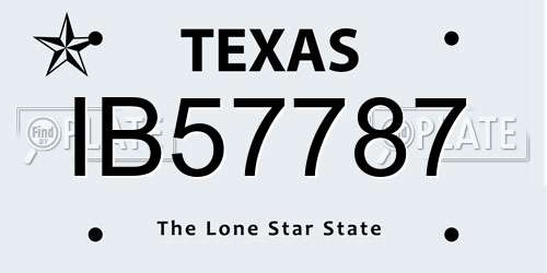 IB57787 Texas License Plate