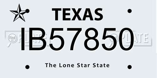 IB57850 Texas License Plate
