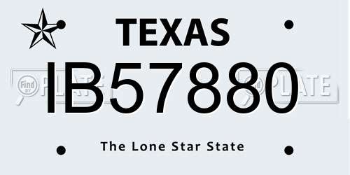 IB57880 Texas License Plate