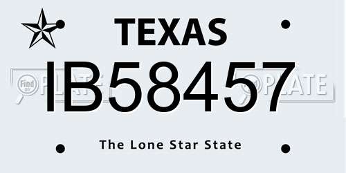 IB58457 Texas License Plate