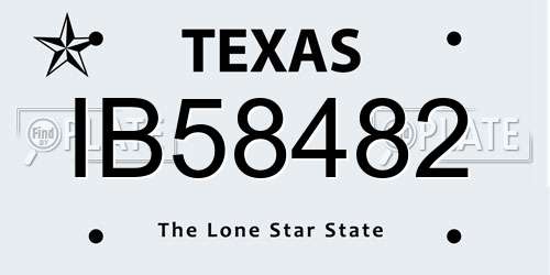 IB58482 Texas License Plate