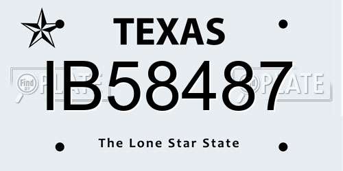IB58487 Texas License Plate