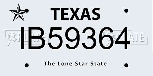 IB59364 Texas License Plate