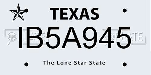 IB5A945 Texas License Plate