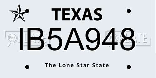 IB5A948 Texas License Plate