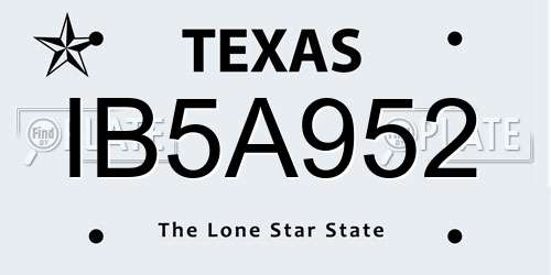 IB5A952 Texas License Plate