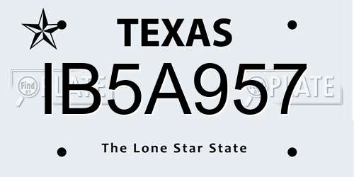 IB5A957 Texas License Plate