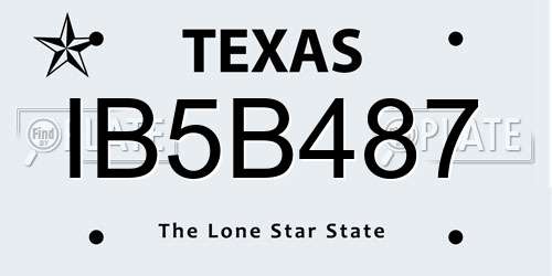 IB5B487 Texas License Plate