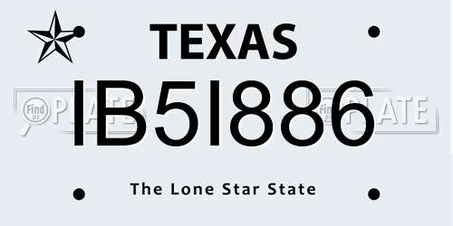 IB5I886 Texas License Plate