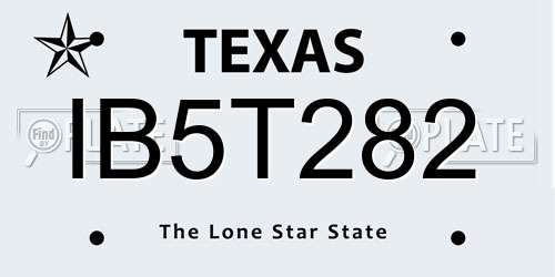 IB5T282 Texas License Plate