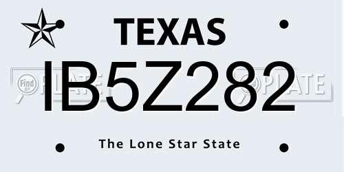 IB5Z282 Texas License Plate