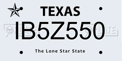 IB5Z550 Texas License Plate