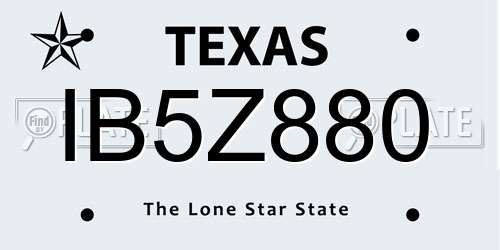 IB5Z880 Texas License Plate