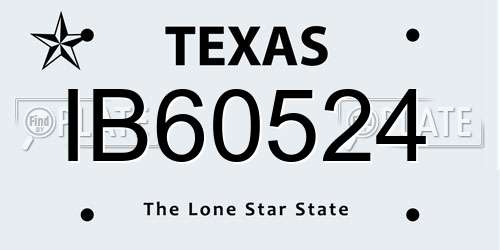 IB60524 Texas License Plate
