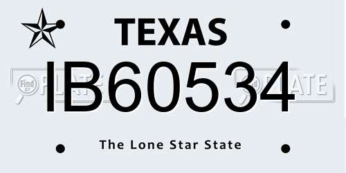 IB60534 Texas License Plate