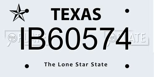 IB60574 Texas License Plate