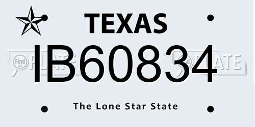 IB60834 Texas License Plate