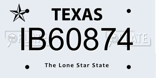 IB60874 Texas License Plate