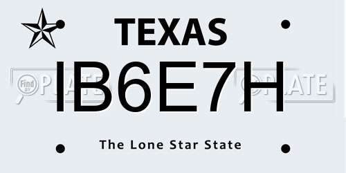 IB6E7H Texas License Plate
