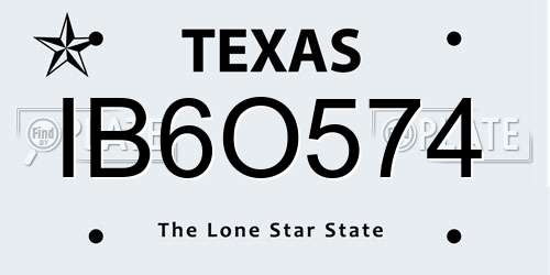 IB6O574 Texas License Plate