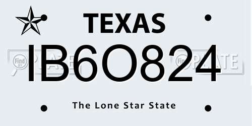 IB6O824 Texas License Plate