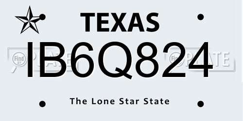 IB6Q824 Texas License Plate