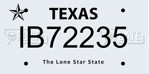 IB72235 Texas License Plate