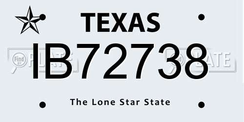 IB72738 Texas License Plate