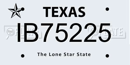 IB75225 Texas License Plate