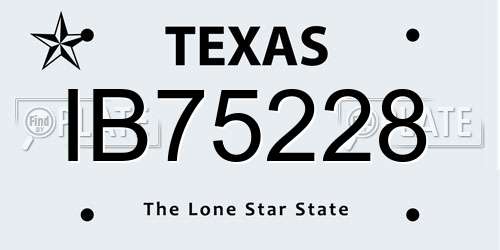 IB75228 Texas License Plate