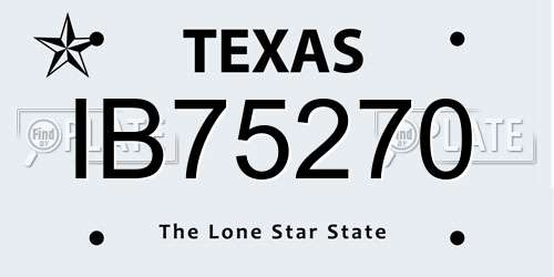 IB75270 Texas License Plate