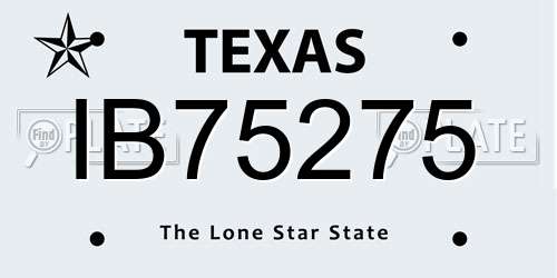 IB75275 Texas License Plate