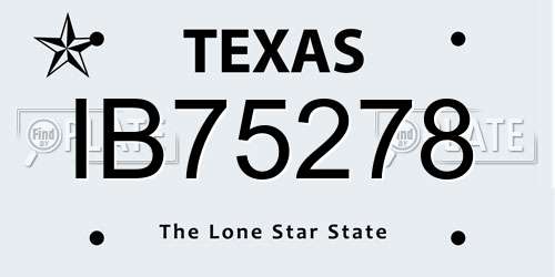 IB75278 Texas License Plate