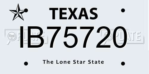 IB75720 Texas License Plate